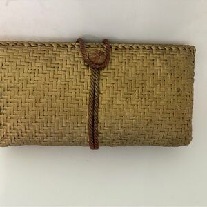 Vintage Ann Taylor Made In Italy Woven Gold Clutch Purse